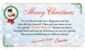 Santa Letter and Nice Club Card Certificate